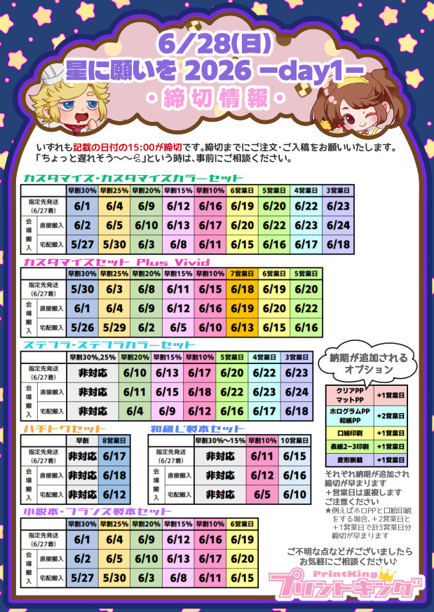 20260628 星に願いを2026 day1 締切一覧