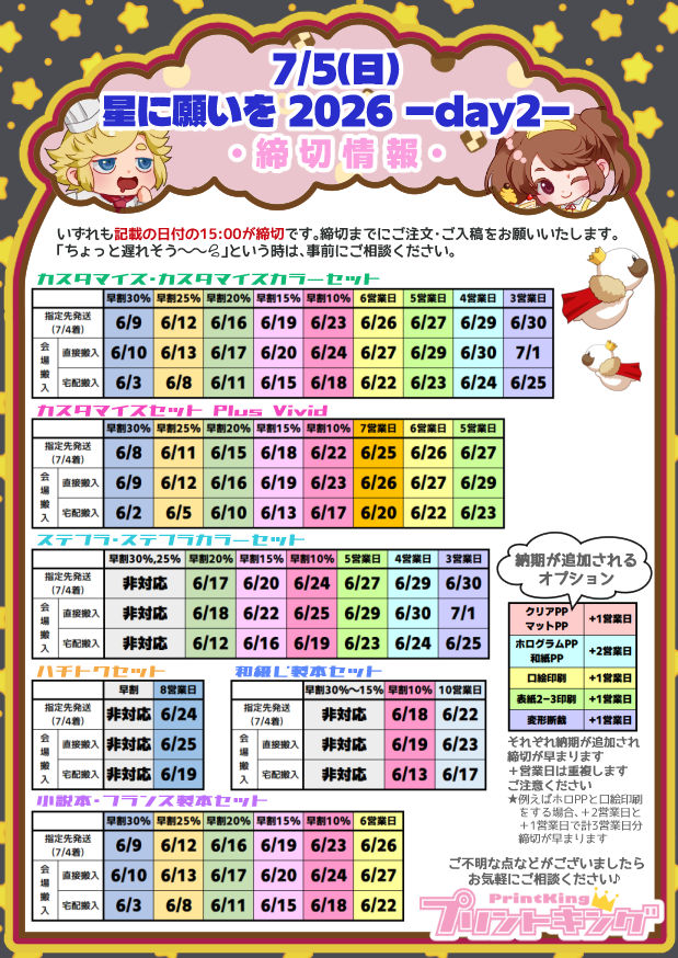 20260705 星に願いを2026 day2 締切一覧